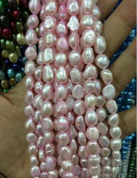 Jewelry Pearl Necklace 8-9mm Water light pink Freshwater Cultured Flat Loose Beads 13&quot Free Shipping | Украшения и аксессуары