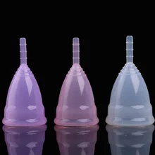 Многоразовые мягкие чашки силиконовые менструальные чашки большие и маленькие размеры женские гигиенические принадлежности для здоровья розовый фиолетовый прозрачный