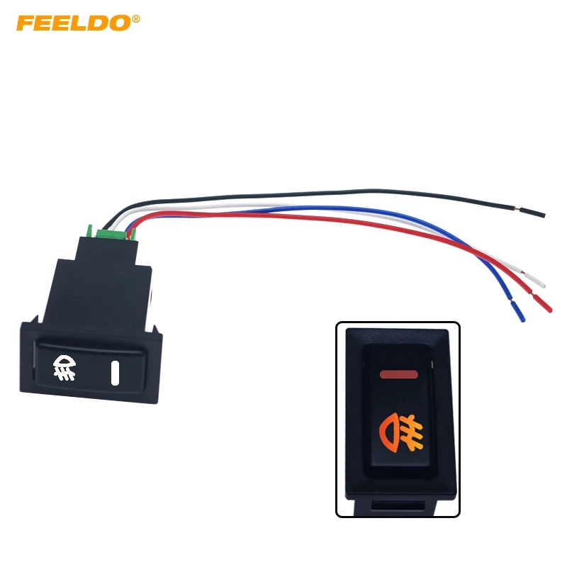 

FEELDO Car Fog Light Switch Working Light Switch For NISSAN 2013+ Qashqai Juke Tiida Almera 5pin On-off Switch Wire Cable #6138