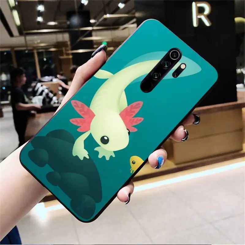 YJZFDYRM Cute Animal Axolotl Coque Shell Phone Case for Redmi Note 9 8 8T 8A 7 6 6A Go Pro Max Redmi 9 K20 xiaomi leather case cosmos blue