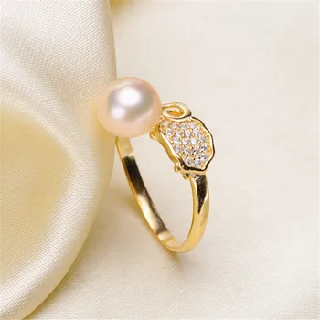 

Beautiful Band Jewelry Promise Ring Hollow Leaves & Pearl Rings Accessories 925 Silver Fashion Jewelry CZ Crystal Accessories