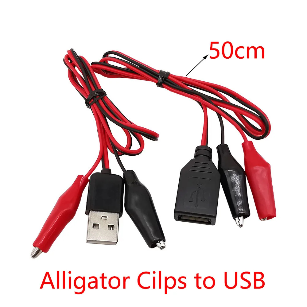 Alligator clips usb test leads test probes alligator clip adapter test cable connector electrical test wire test lead wire test lead cable test cable test cable lead test leads test clip alligator cilps to usb/banana plug test cable lead jumper wire male female dc 5.5x2.1 crocodile clip probe power supply adapter