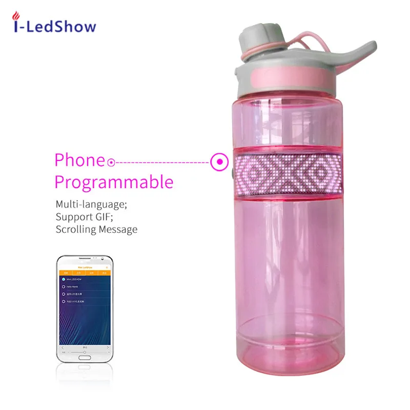 Water-Bottle-with-scrolling-message-LED-screen-display-Recharging-Bluetooth-APP-control-LED-CUP.jpg Vizes Palack Görgető Üzenettel Led Képernyő Kijelző Újratöltése Bluetooth Alkalmazásvezérlő Led -Pohár - Image 5