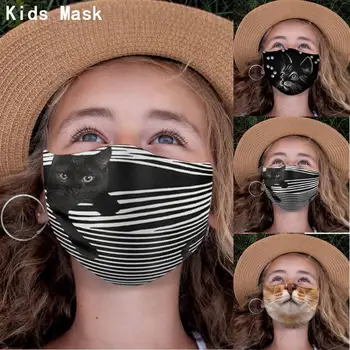 

Cute Men Women Mouth Mask Animal Dog Cat Printing Mask Dust-Proof Smog Washable Mask Protective Face Masks Cover For Adult Kids