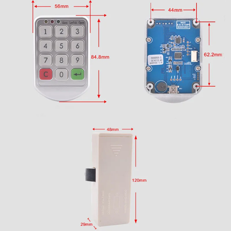 Electronic Digital Password Lock Password Keypad Number For Cabinet Door Drawer Code Locks Combination Lock 7