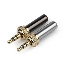 10PCS Mini Jack Self Lock Audio Jack 3 5mm 3 Pole Earphone Plug Connector For D11 D16 B03 P03 Headphone Metal Adapter Diy