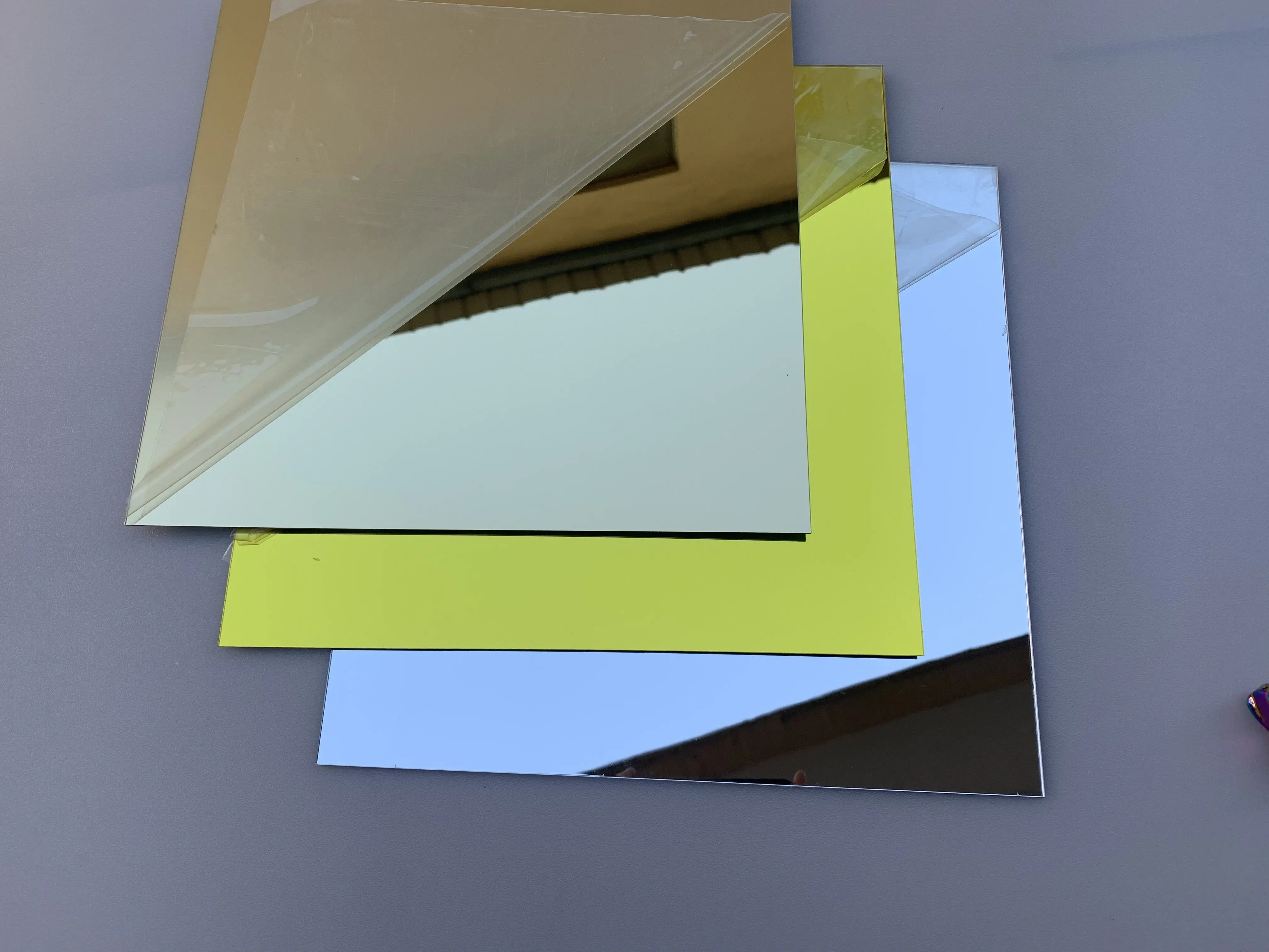 plastic acrylic square gold mirror sheet