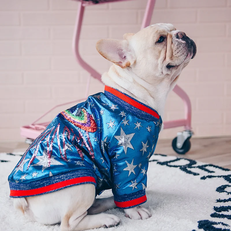 Французская одежда для бульдога собака толстовка роскошный Adidog Теплый Спорт