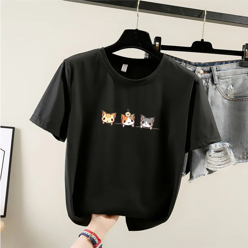 2020 new summer short sleeve T-shirt women's Korean women's fashion students' loose and versatile half sleeve bottomed shirt