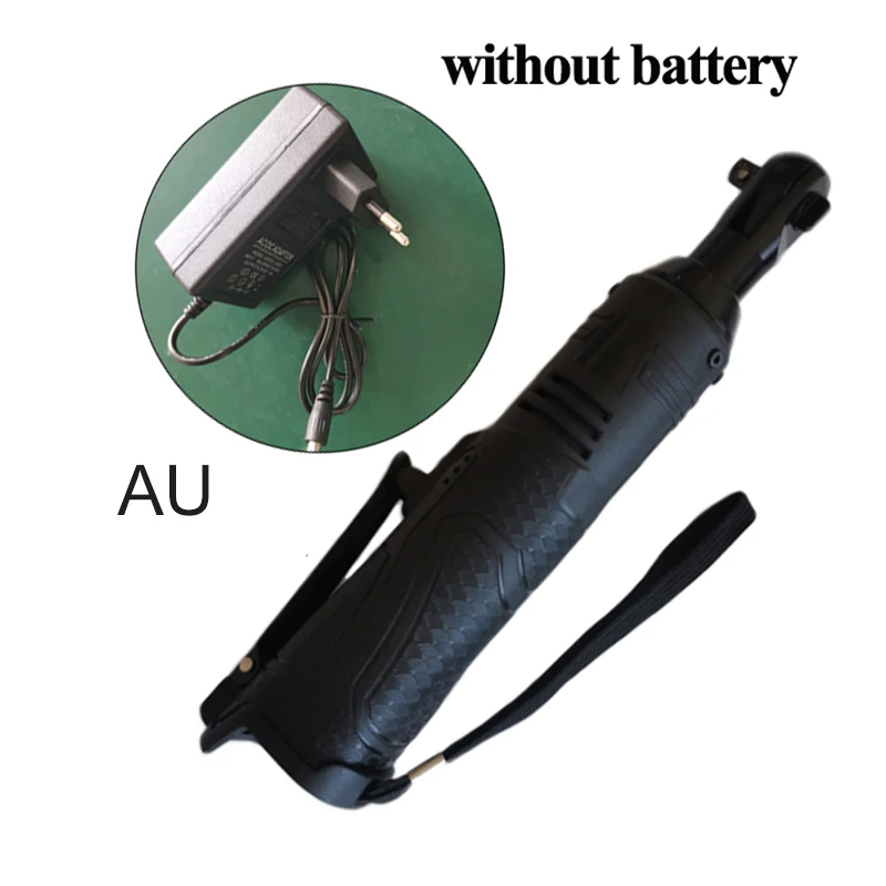 

18V 60N.m Electric Cordless Ratchet Right Angle Wrench Tool Charger No Battery 3/8'' Square Head AU Plug 28V