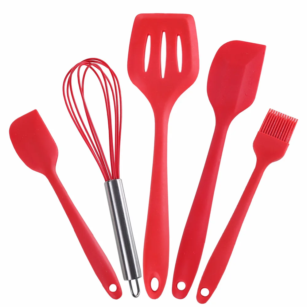 

Food Grade Silica Gel Kitchen Ware Set Baking Tool 5 Pieces Non-stick Pot Applicable Scraper sao zi Shovel Egg Beater