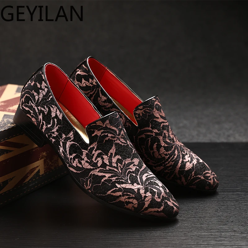 

2019 Fashion New Men Formal Shoes Spring Loafers Classic Embroidery Pattern Footwear Comfortable Casual Men's Flats Shoes