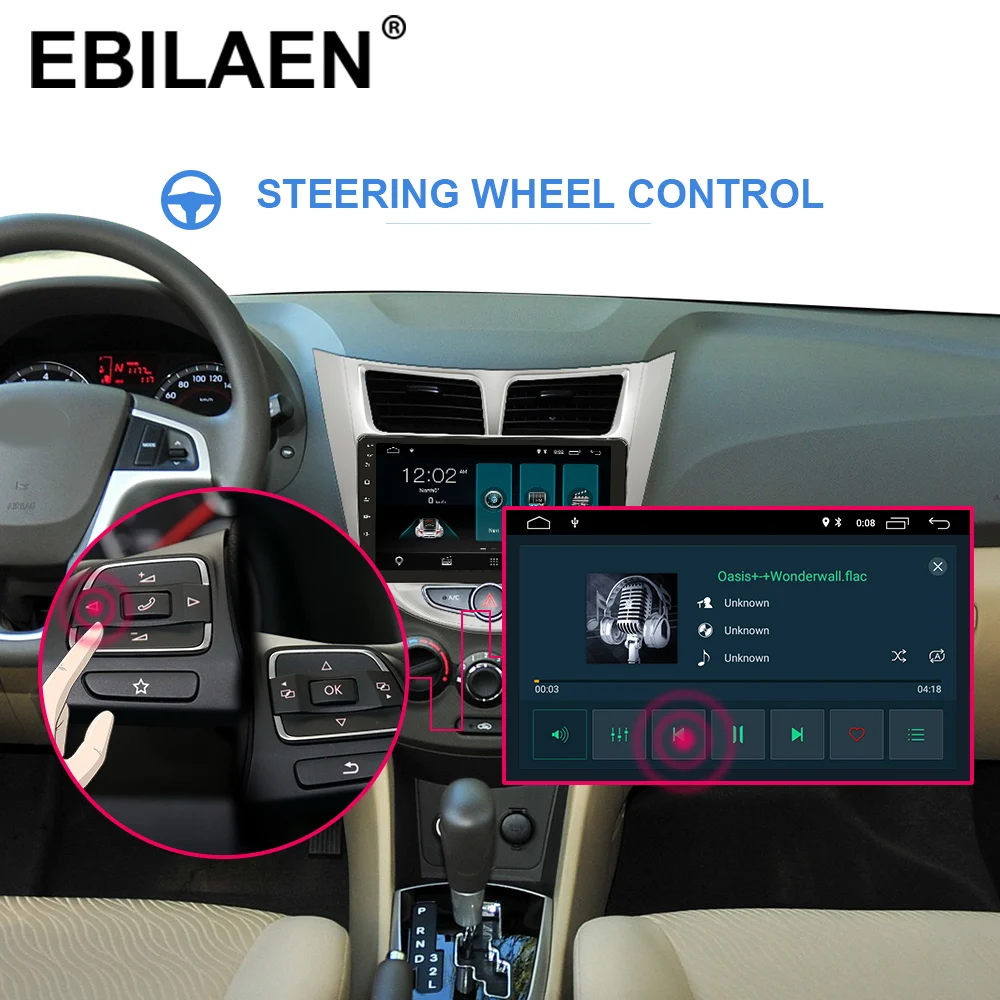 Clearance EBILAEN Android 9.0 Car Radio Multimedia Player For Hyundai Solaris Accent Verna 2Din Car Autoradio GPS Navigation Video Audio 2