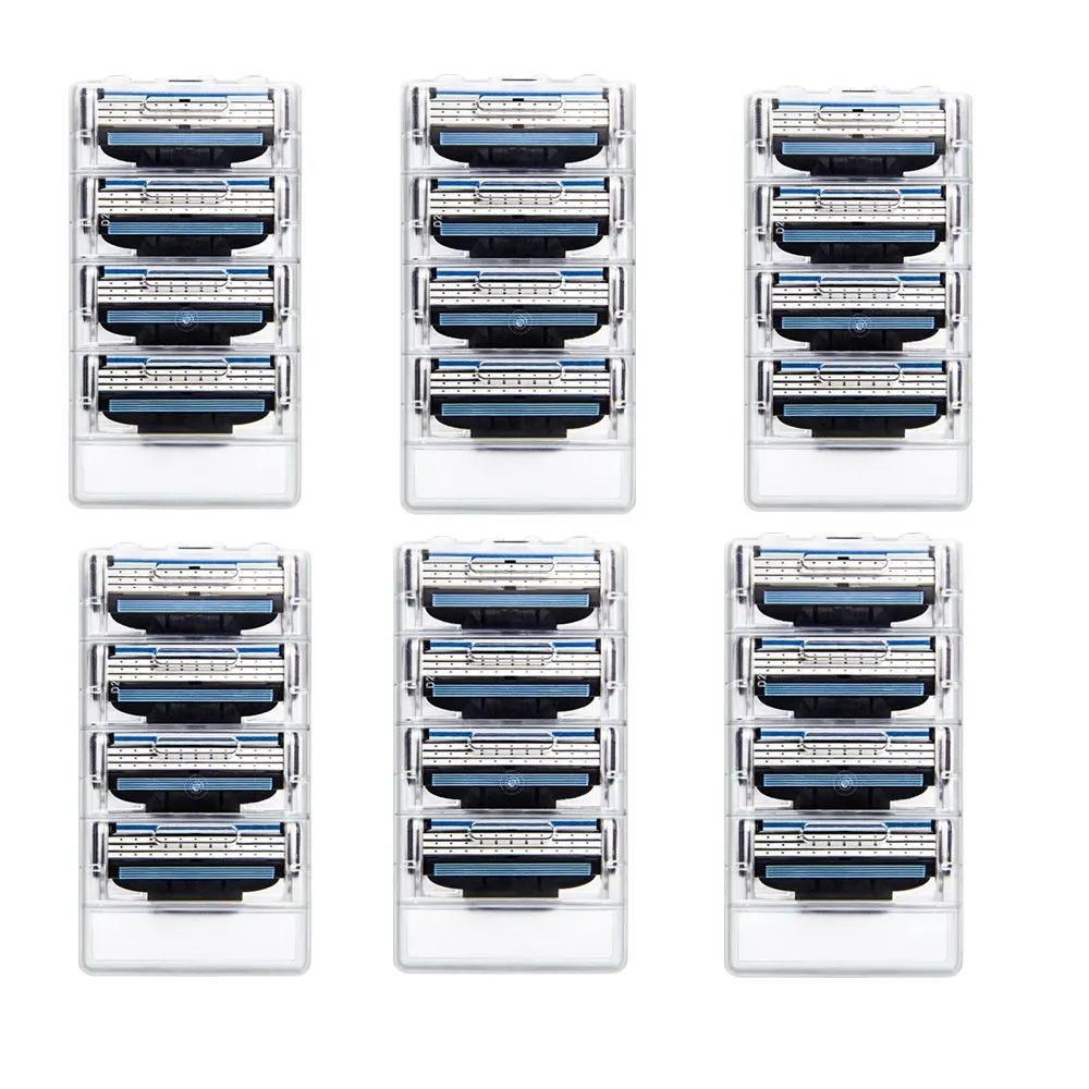 

24pcs/Box Men Shaver Razor Blade Mach 3 High Quality Shaving Cassettes Facial Care Shaving Blades Gillettee Mache 3