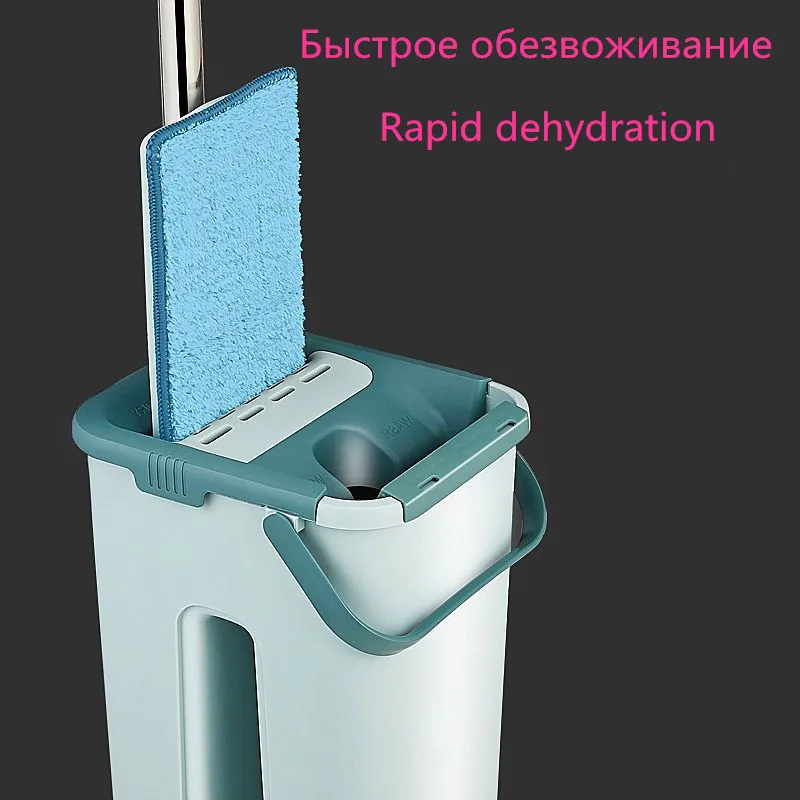 Швабры и ведра для мытья пола без ручного отжима Швабра из микрофибры для мокрого или Сухого использования на лиственных пород ламината