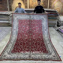 Yilong 6'x9 красные персидские шелковые ковры винтажные восточные работы ручной работы домашние коллекции(HF374H