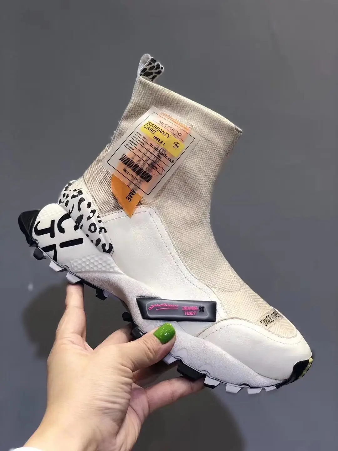 GCYFWJ/женские Сникеры на платформе плетеные туфли Женская спортивная дышащая обувь для бега женские кроссовки на толстом каблуке с граффити - Цвет: Белый