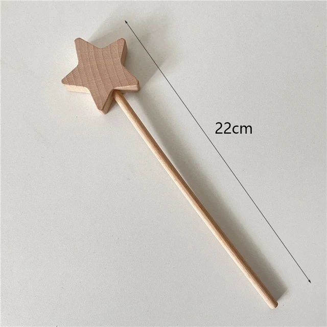 12pcs Wooden Star Fairy Stick Baby Nordic Wood Toys Beech Creative Room Decoration Kids Montessori Educational Toy for Children 6