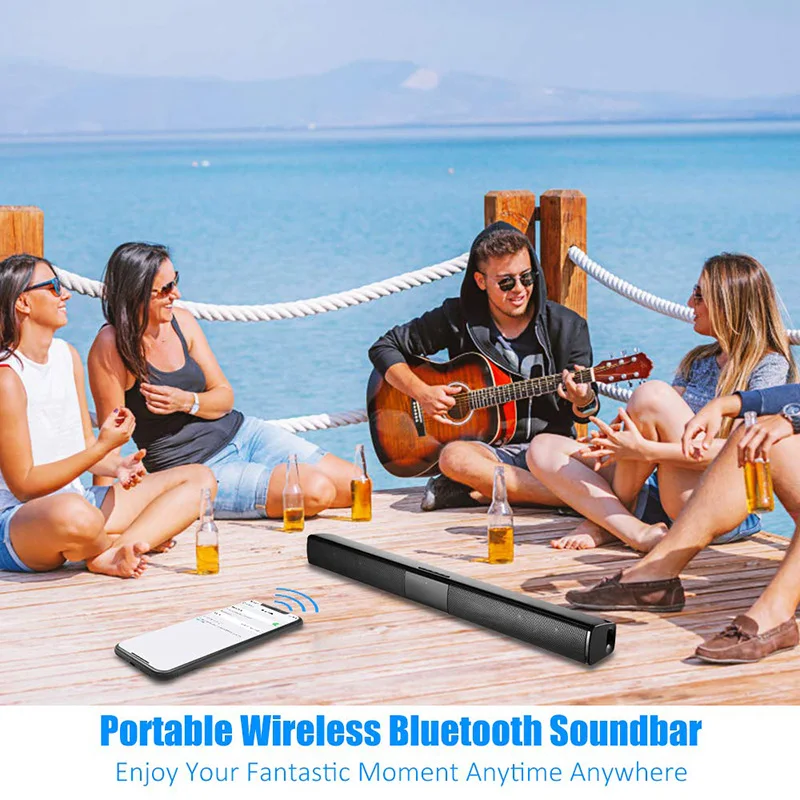 Luxury Upgrade Super Heavy Bass Wireless Bluetooth Soundbar Speaker Hi Fi Stereo Speaker Outdoor Waterproof