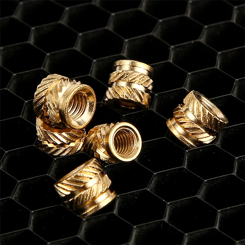 100Pcs Heat Set Insert Nuts Female Thread Brass Knurled Inserts Nut Embed Parts Pressed Fit into Holes for 3D Printing M3