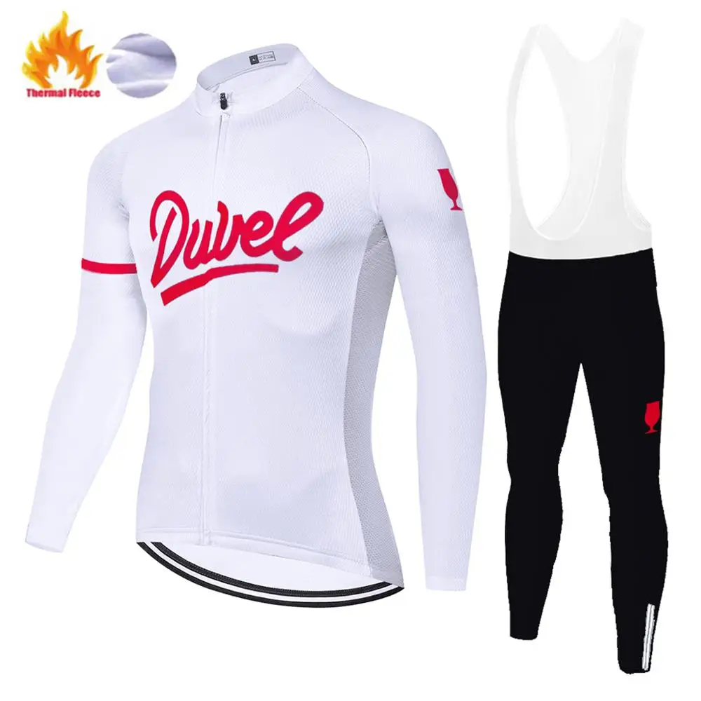 Белая велосипедная рубашка duvel beer camiseta ciclismo hombre зимний теплый флисовый