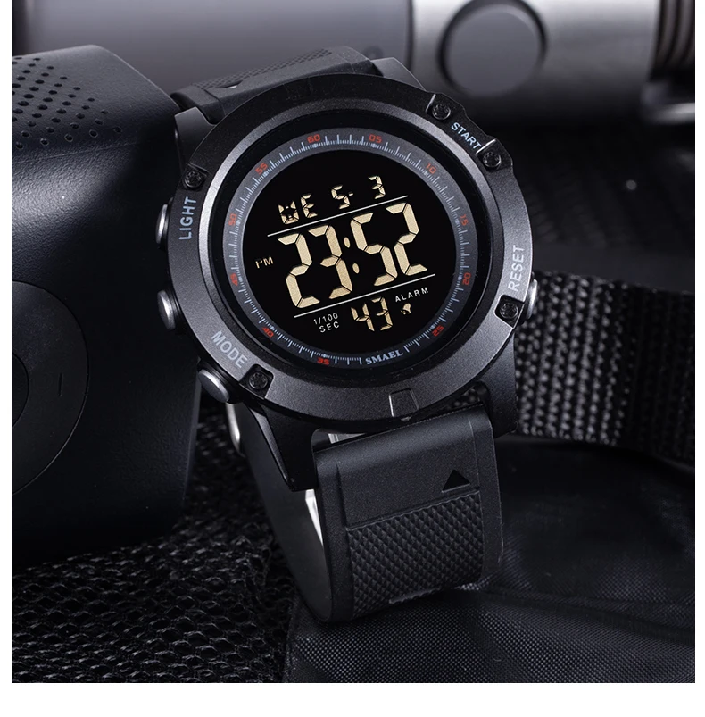 Digtial Sports Watches Men 50M Waterproof LED Back Light Stopwatch Alarm Clock Auto Date Wristwatches 1902 Sport Watch Military