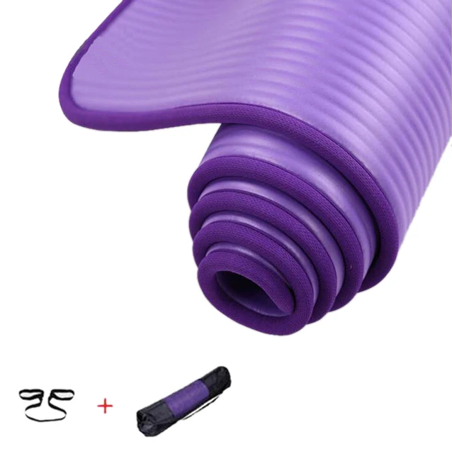 

10Mm Thick Non-Slip Yoga Mat Nbr Fitness Pilates Mat Anti-Tearing Edge Beginner Yoga Mat 72x24Inch