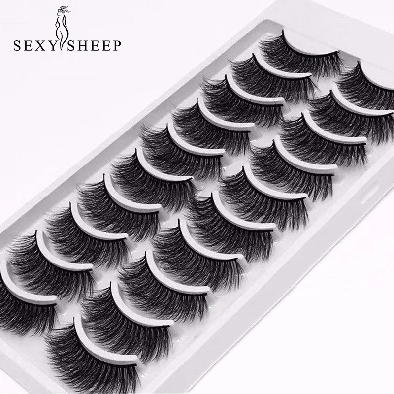 

NEW 5/8/10 Pairs 3D Faux Mink False Eyelashes Natural Soft Fake Lashes Makeup Extension Eyelashes For Beauty Cilios
