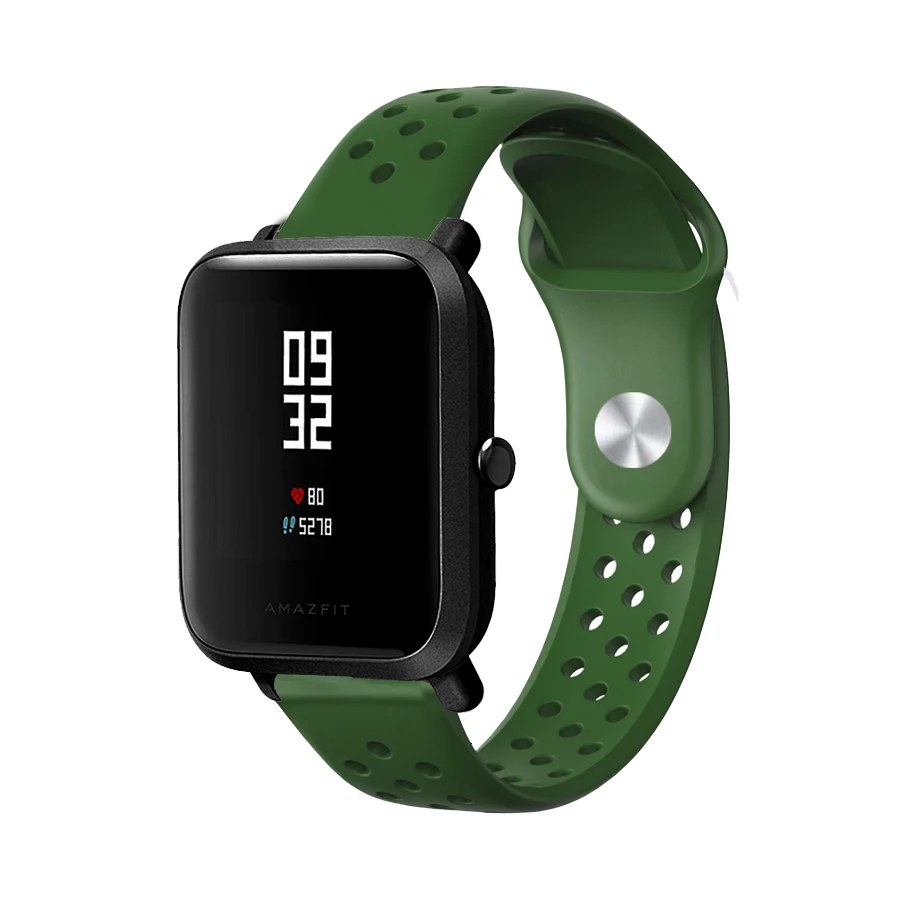 20 мм силиконовый смарт-спортивный ремешок для часов Amazfit Bip, сменный Браслет для Huami Amazfit Bip, Молодежные аксессуары, ремешок для часов
