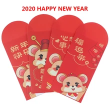 10 шт. милый кролик с ушами на верхней части мультфильм китайская крыса год красный конверт бумага деньги красный пакет