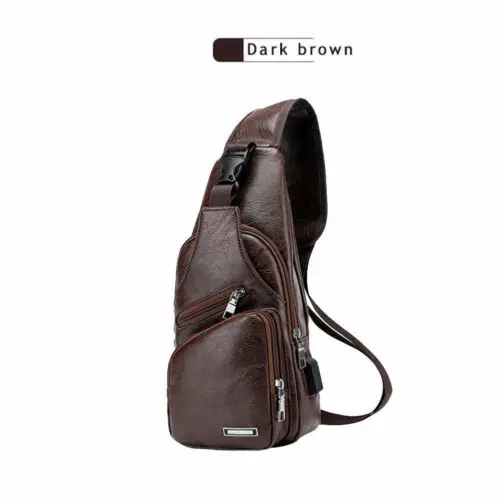 Мужская кожаная сумка на ремне, сумка через плечо, Байкерская сумка, США - Цвет: B1