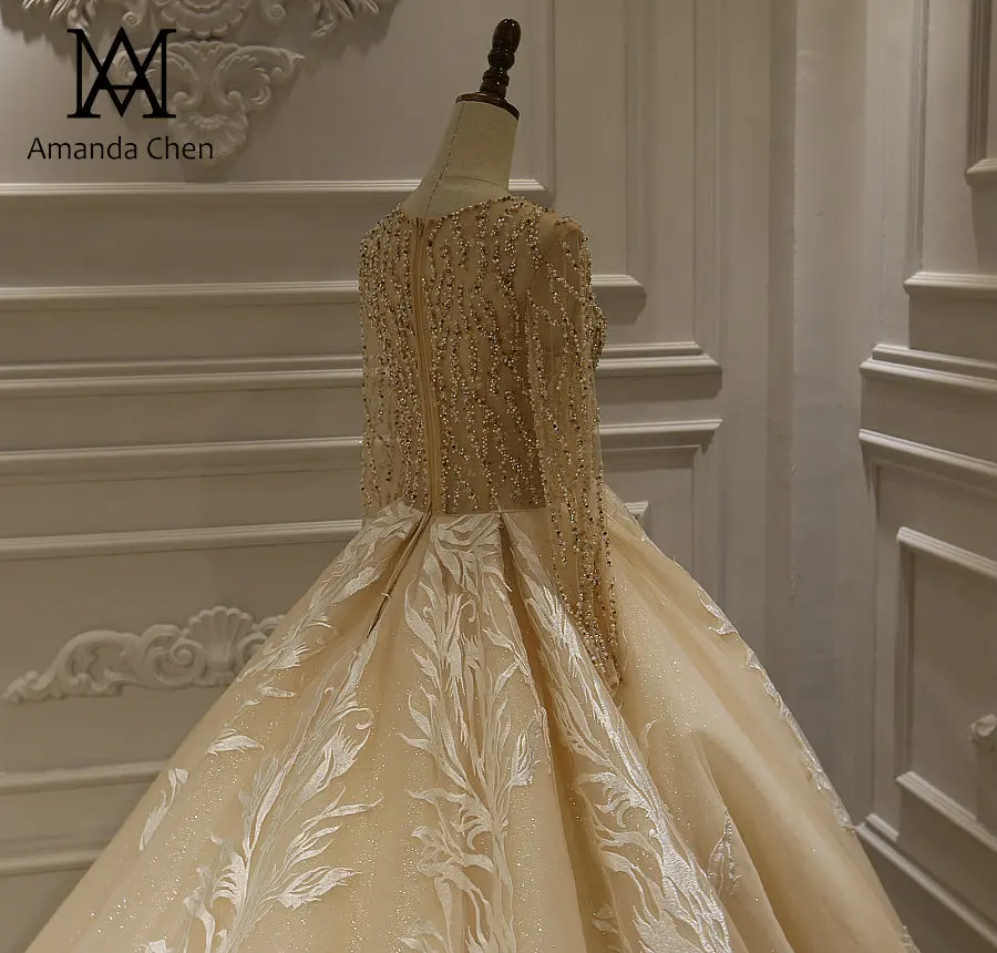 Vestido de novia sencillo платье с длинными рукавами и кружевной аппликацией, украшенное бисером, сексуальное свадебное платье