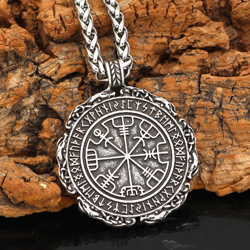 Скандинавский Викинг рун валкнут vegvisir ожерелье | Украшения и аксессуары