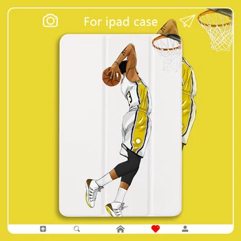 

For ipad Pro 11 2020 Cases Air 2 Mini 5 ipad 7th Generation Case Basketball Star Sports Luxury PU Leather Hard PC Back Cover