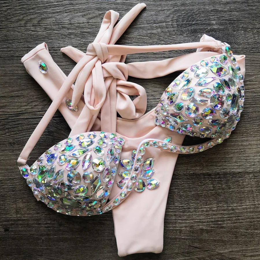 2020 сексуальный Холтер бикини Купальники со стразами для женщин пуш ап стразы