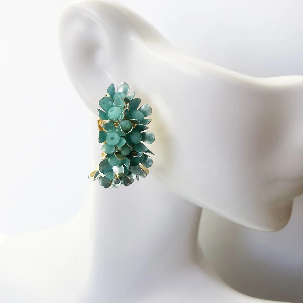 Fashion trendy new design rose gold small flower hoop earring for women and girls party gift jewelry - Image 3