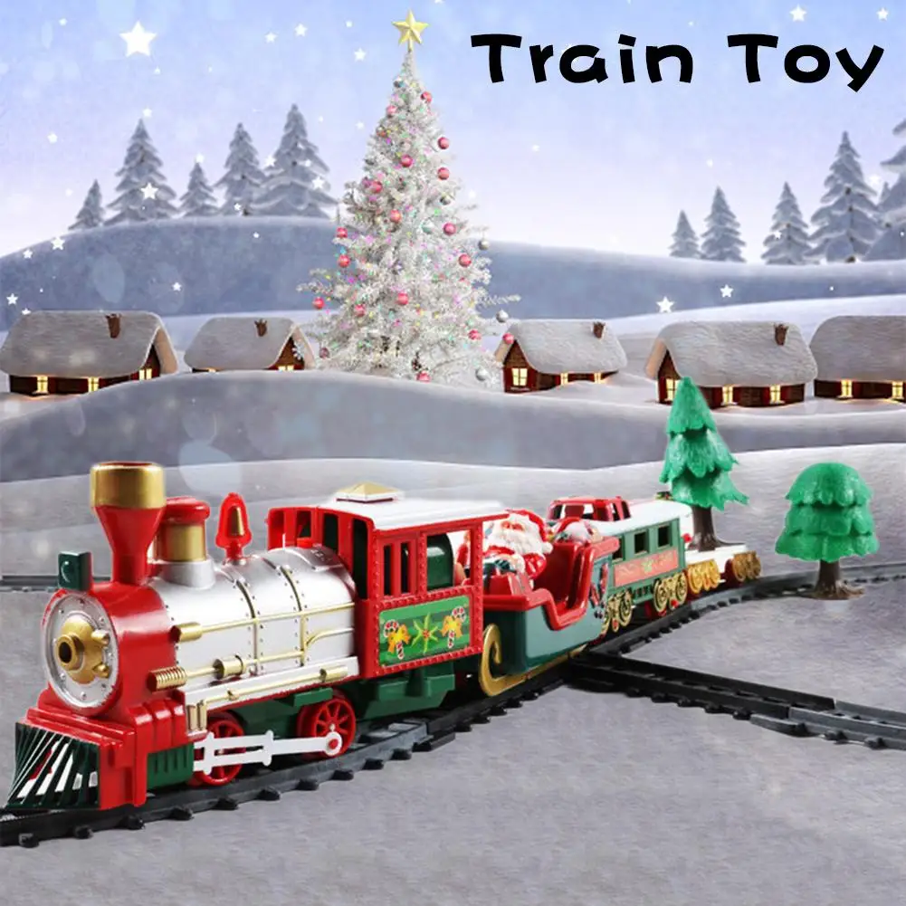 Горячая Рождество электрический вагон поезд Игрушка Электрическая развивающая игрушка набор железнодорожных поездов гоночный Дорожный транспорт строительство детская игрушка