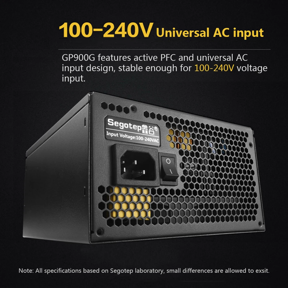 Segotep 800 Вт GP900G полный модульный ПК компьютер источник питания SLI готов 91%