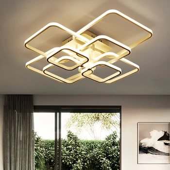 

LED creative Square Circel Rings ceiling light For Living Room Bedroom Home Modern Led Ceiling Lamp Fixtures 85-265V