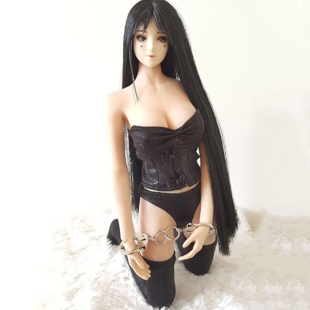 Комплект сексуального нижнего белья из искусственной кожи 1:6 Женская фигурка