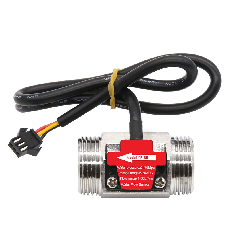 1/2" 3/4" 1" 1-1/2" 2" Water Flow Sensor 1.75MPa Hall Sensor Turbine Flowmeter DC5~18V Measure Flow Medium