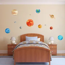 Съемные светящиеся наклейки на стену с планетами солнца и земли для детей, спальня, детская комната JS22