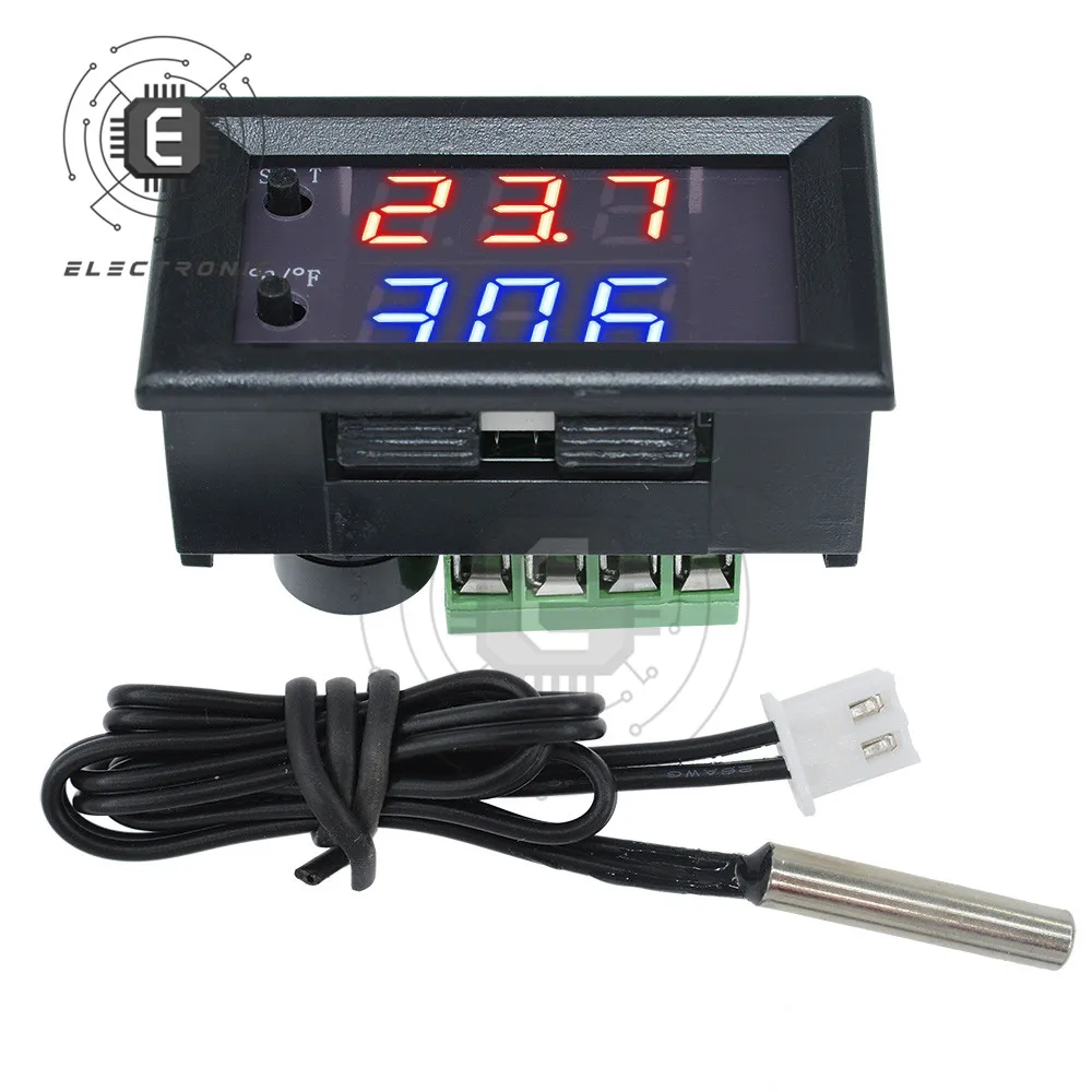 50-110°C W1209WK DC12V AC110-220V Thermostat Digital Temperature Control Sensor 