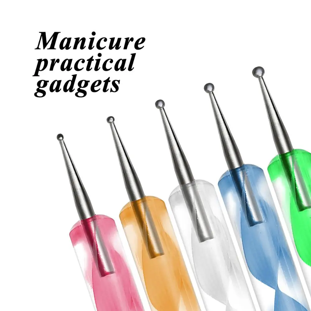 

HOT 5Pcs/Set High Quality Two-Way Dotting Pen Marbleizing Painting Tool Nail Art Dot Set Drop Shipping Wholesale