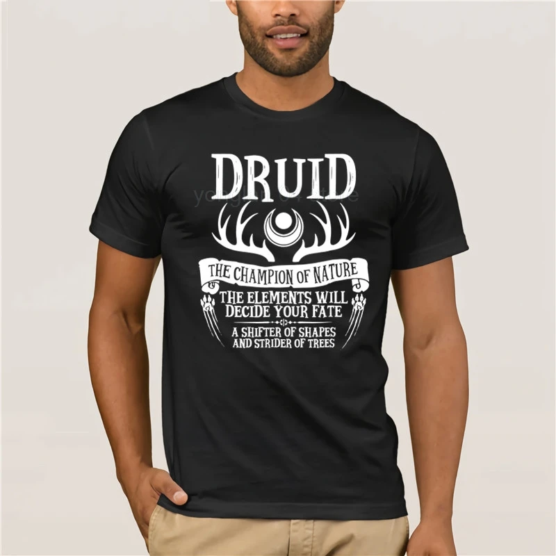 Модная летняя футболка хлопок креативный графический дизайн Druid Fantasy RPG DnD