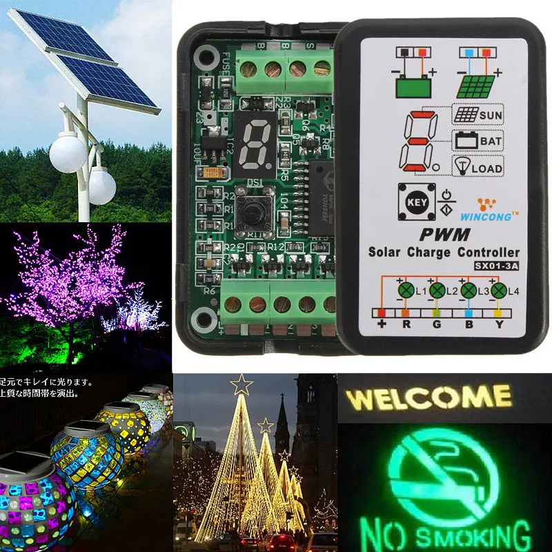 

3A 6V 12V PWM Solar Panel Light Controller Battery Charge Regulator Intelligent Supports For Lithium And NiMH Batteries