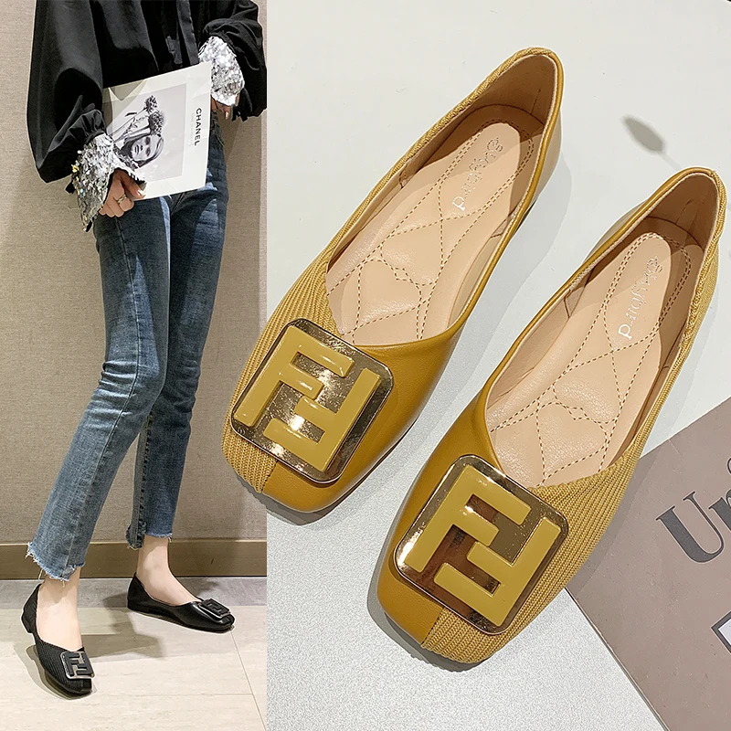 

New Leather 2020 Women Shoes Woman Low Heel Ladies Work Shoes Flat Shoes Round Toe Soft Bottom ladies loafers size 35-40