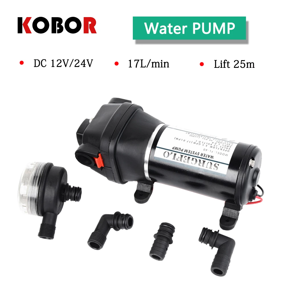 

Fl-40 Fl-44 12v 24v Dc Low Pressure 40psi(2.8bar) Lift Max 25m Electric Diaphragm Pump Irrigation Motorhome Car Water Supply