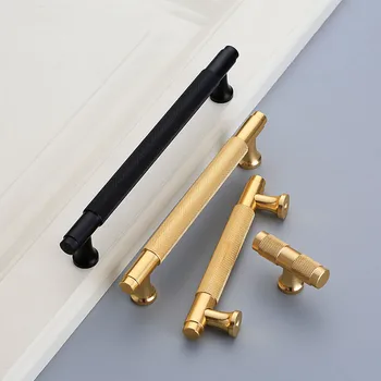 Modern Fashion Black Aluminum Alloy Furniture Door Handles Kitchen Cabinet Handles Cupboard Wardrobe Door Pulls Hardware