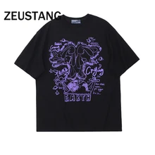 

Zeustang Men Fashion Harajuku T Shirt Streetwear Hand-painted Tshirts O Neck Spring Summer Hip Hop Short Sleeve Tees Top